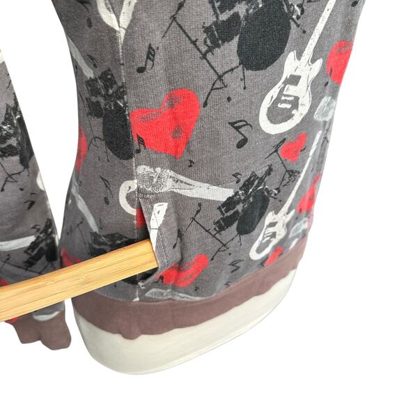 Vintage Y2K Charlotte Russe faded band music hearts sweatshirt hoodie Small - Picture 4 of 11